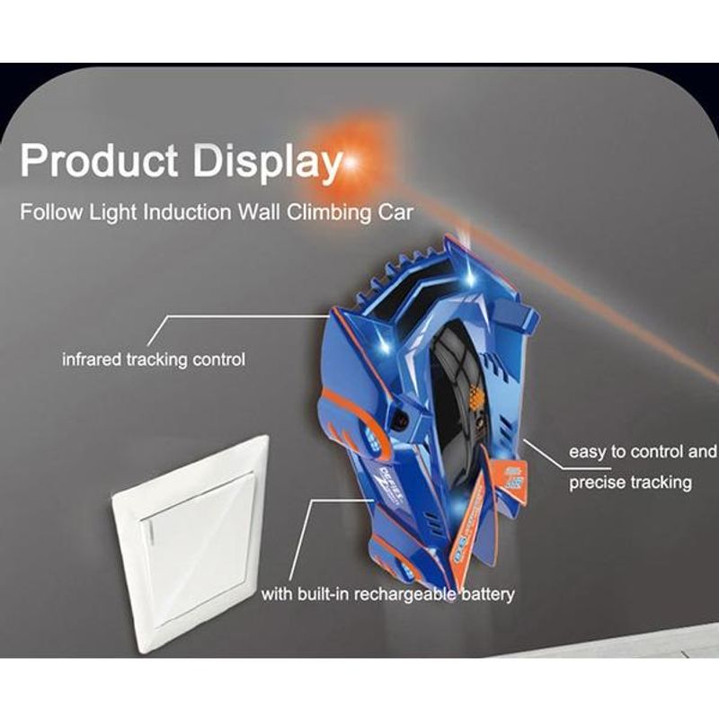 Jucarii, Copii si Bebe - Jucarii si jocuri - Vehicule si jucarii cu telecomanda - Masinute - Masina de curse cu laser Defies Gravity Bleu - Infinity.ro