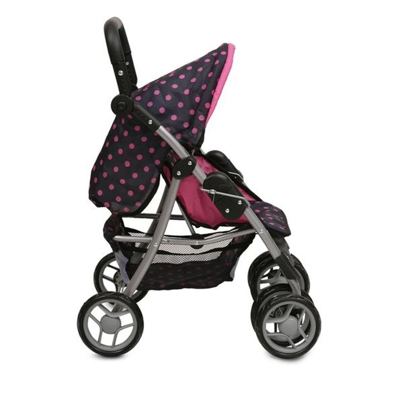 Jucarii, Copii si Bebe - Jucarii si jocuri - Papusi si accesorii - Carucioare papusi si accesorii - Carucior pentru papusi Pinky Dots - Infinity.ro