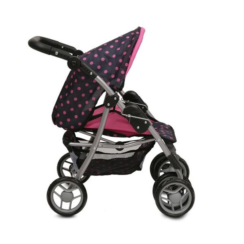 Jucarii, Copii si Bebe - Jucarii si jocuri - Papusi si accesorii - Carucioare papusi si accesorii - Carucior pentru papusi Pinky Dots - Infinity.ro