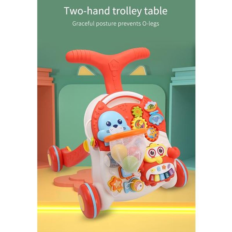 Jucarii, Copii si Bebe - Carucioare si articole de transport - Premergatoare - Jucarie Interactiva, 2 in 1 Antemergator Si Masa Baby Go Orange - Infinity.ro