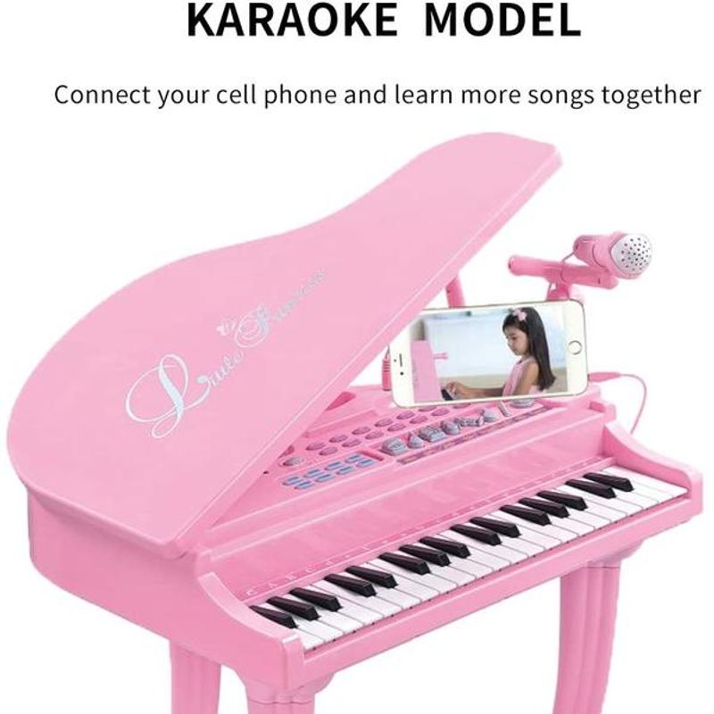 Jucarii, Copii si Bebe - Jucarii si jocuri - Jucarii de rol - Instrumente muzicale de jucarie - Pian cu microfon si scaun Little Princess Bebeking - Infinity.ro