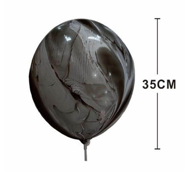 Casa si Gradina - Decoratiuni - Decoratiuni petrecere - Baloane - Set 5 Baloane marmorate, latex, negru 35 cm - Infinity.ro