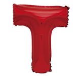 Casa si Gradina - Decoratiuni - Decoratiuni petrecere - Baloane - Balon din folie metalizata, Mirific Party, litera T, 40 cm, Rosu - Infinity.ro