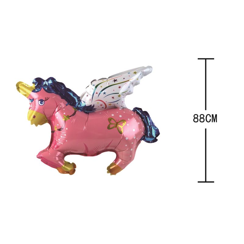 Casa si Gradina - Decoratiuni - Decoratiuni petrecere - Baloane - Balon figurina din folie de aluminiu tip Unicorn Roz, 88 cm - Infinity.ro