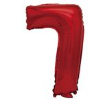 Casa si Gradina - Decoratiuni - Decoratiuni petrecere - Baloane - Balon din folie metalizata, Mirific Party, cifra 7, 40 cm, Rosu - Infinity.ro