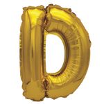 Casa si Gradina - Decoratiuni - Decoratiuni petrecere - Baloane - Balon din folie metalizata aurie, Mirific Party, Litera D, 40 cm, Gold - Infinity.ro