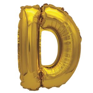Balon din folie metalizata aurie, Mirific Party, Litera D, 40 cm, Gold