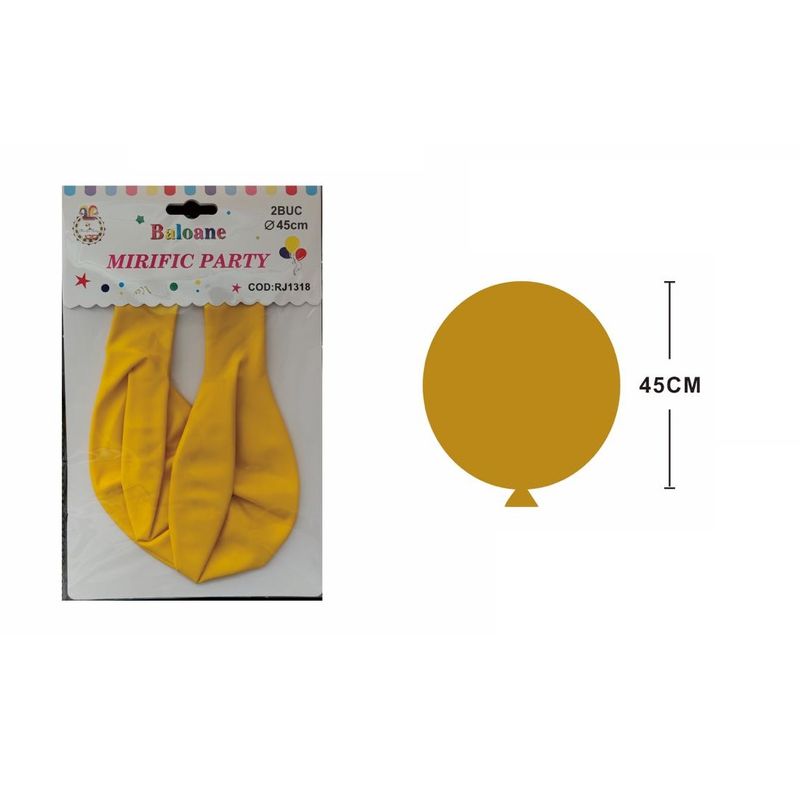 Casa si Gradina - Decoratiuni - Decoratiuni petrecere - Baloane - Set 2 Balone, Mirific Party, Galben, 45 cm, Latex - Infinity.ro