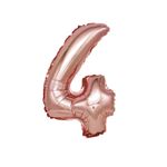 Casa si Gradina - Decoratiuni - Decoratiuni petrecere - Baloane - Balon din folie metalizata, Cifra 4, 100 cm, Rose Glod - Infinity.ro