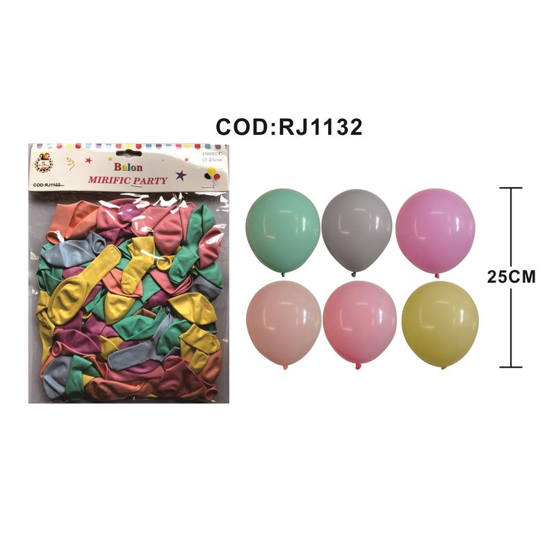Casa si Gradina - Decoratiuni - Decoratiuni petrecere - Baloane - Set 100 Baloane latex, Multicolor pastelat, 25 cm - Infinity.ro