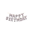 Casa si Gradina - Decoratiuni - Decoratiuni petrecere - Baloane - Baloane din folie metalizata, "Happy birthday", 80 cm x 10 m, Argintiu - Infinity.ro