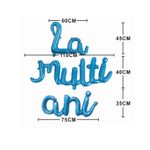 Casa si Gradina - Decoratiuni - Decoratiuni petrecere - Baloane - Set 3 Baloane din folie metalizata, "La Multi ani", scris de mana, Albastru - Infinity.ro