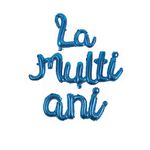 Casa si Gradina - Decoratiuni - Decoratiuni petrecere - Baloane - Set 3 Baloane din folie metalizata, "La Multi ani", scris de mana, Albastru - Infinity.ro