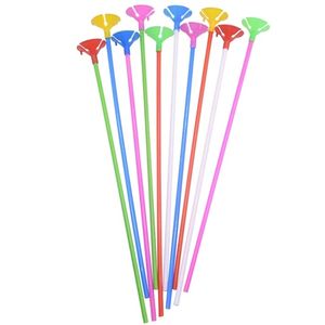 Set 10 bete suport cu rozete pentru baloane, Lavandiere, Multicolor, 42 cm