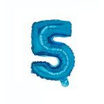 Casa si Gradina - Decoratiuni - Decoratiuni petrecere - Baloane - Balon din folie metalizata, Cifra 5, 100 cm, Albastru - Infinity.ro
