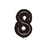 Casa si Gradina - Decoratiuni - Decoratiuni petrecere - Baloane - Balon din folie metalizata, Cifra 8, 100 cm, Negru - Infinity.ro