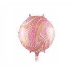 Casa si Gradina - Decoratiuni - Decoratiuni petrecere - Baloane - Balon figurina din folie de aluminiu, rotund, Roz Satirat, 45 cm - Infinity.ro