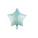 Casa si Gradina - Decoratiuni - Decoratiuni petrecere - Baloane - Balon figurina din folie de aluminiu, rotund, tip steluta, Turquoise Satirat, 45 cm - Infinity.ro