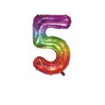 Casa si Gradina - Decoratiuni - Decoratiuni petrecere - Baloane - Balon din folie metalizata, Cifra 5, 100 cm, Multicolor - Infinity.ro