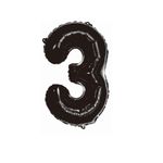 Casa si Gradina - Decoratiuni - Decoratiuni petrecere - Baloane - Balon din folie metalizata, Cifra 3, 100 cm, Negru - Infinity.ro