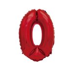 Casa si Gradina - Decoratiuni - Decoratiuni petrecere - Baloane - Balon din folie metalizata, Cifra 0, 100 cm, Rosu - Infinity.ro