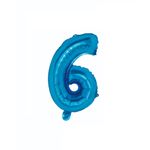 Casa si Gradina - Decoratiuni - Decoratiuni petrecere - Baloane - Balon din folie metalizata, Cifra 6, 100 cm, Albastru - Infinity.ro