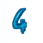 Casa si Gradina - Decoratiuni - Decoratiuni petrecere - Baloane - Balon din folie metalizata, Cifra 4, 100 cm, Albastru - Infinity.ro
