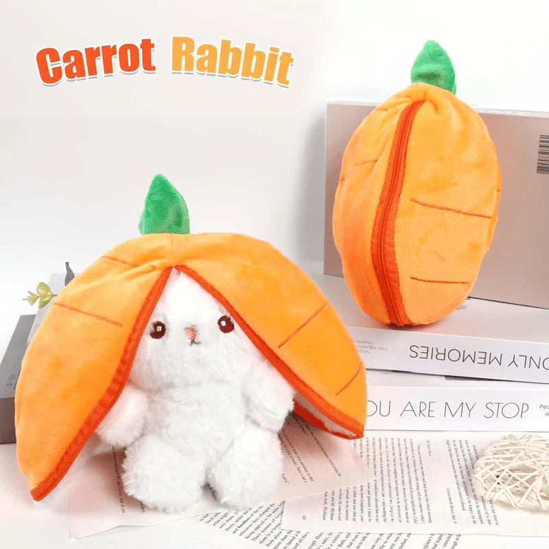 Jucarii, Copii si Bebe - Jucarii si jocuri - Jucarii de plus - Jucarie de Plus Iepurasul Morcovel, Moale si Catifelat, Dimensiune 25 cm, portocaliu ABYZ®™ - Infinity.ro