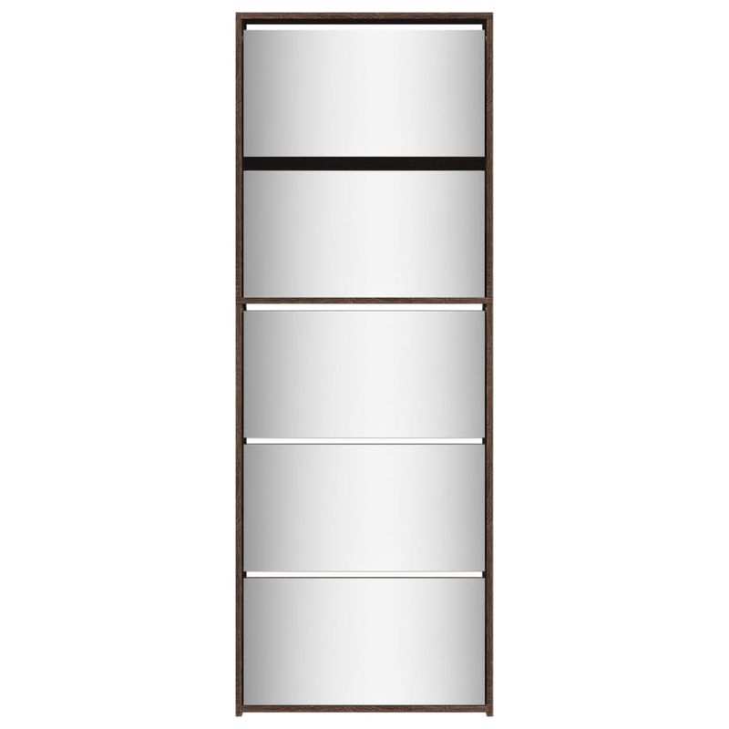 Casa si Gradina - Mobilier - Organizare si depozitare - Organizator incaltaminte - Pantofar cu oglinda, 5 niveluri, stejar maro, 63x17x169,5 cm - Infinity.ro