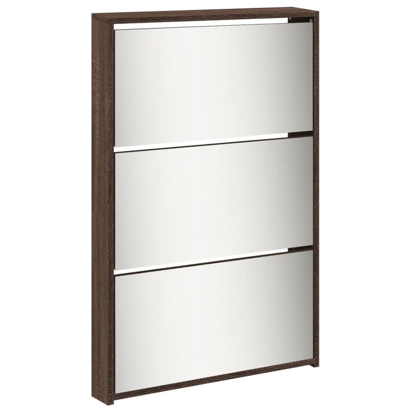 Casa si Gradina - Mobilier - Organizare si depozitare - Organizator incaltaminte - Pantofar cu oglinda, 5 niveluri, stejar maro, 63x17x169,5 cm - Infinity.ro