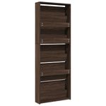 Casa si Gradina - Mobilier - Organizare si depozitare - Organizator incaltaminte - Pantofar cu oglinda, 5 niveluri, stejar maro, 63x17x169,5 cm - Infinity.ro