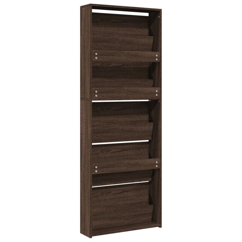 Casa si Gradina - Mobilier - Organizare si depozitare - Organizator incaltaminte - Pantofar cu oglinda, 5 niveluri, stejar maro, 63x17x169,5 cm - Infinity.ro