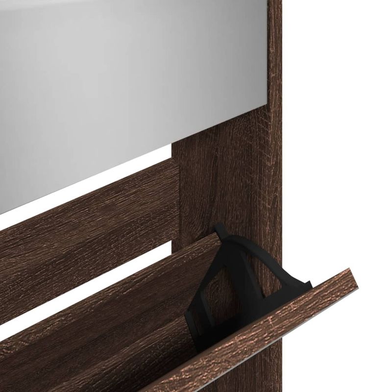 Casa si Gradina - Mobilier - Organizare si depozitare - Organizator incaltaminte - Pantofar cu oglinda, 5 niveluri, stejar maro, 63x17x169,5 cm - Infinity.ro