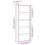 Casa si Gradina - Mobilier - Organizare si depozitare - Organizator incaltaminte - Pantofar cu oglinda, 5 niveluri, stejar maro, 63x17x169,5 cm - Infinity.ro