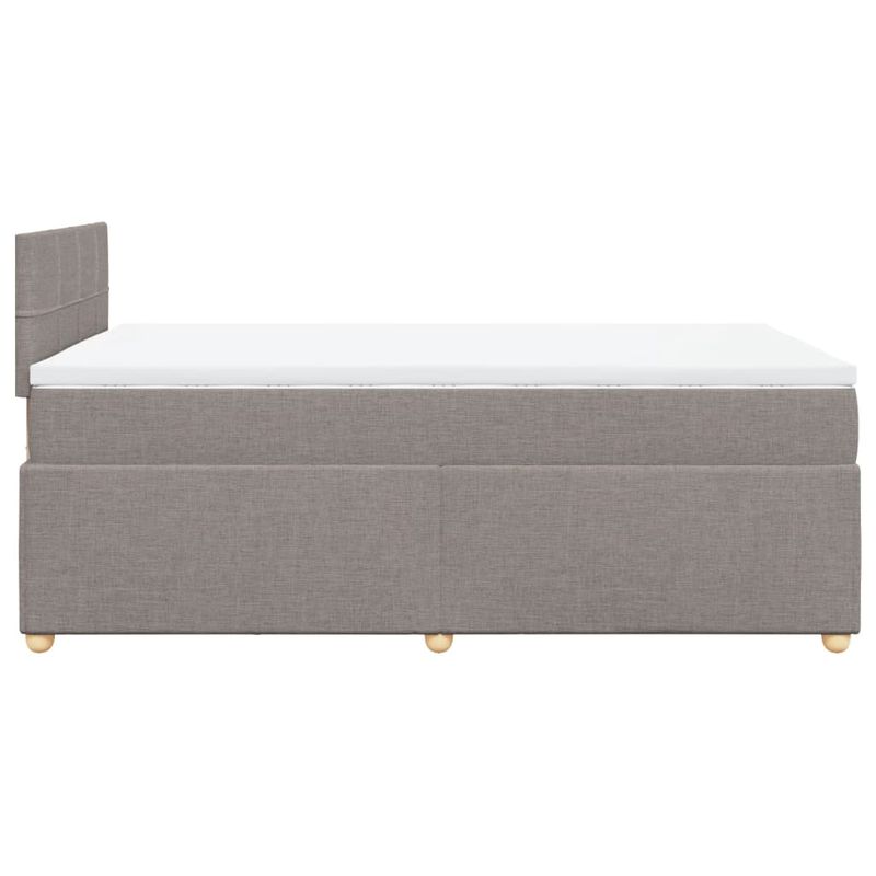 Casa si Gradina - Mobilier - Paturi si accesorii - Paturi - Pat box spring cu saltea, gri taupe, 120x200 cm, textil - Infinity.ro