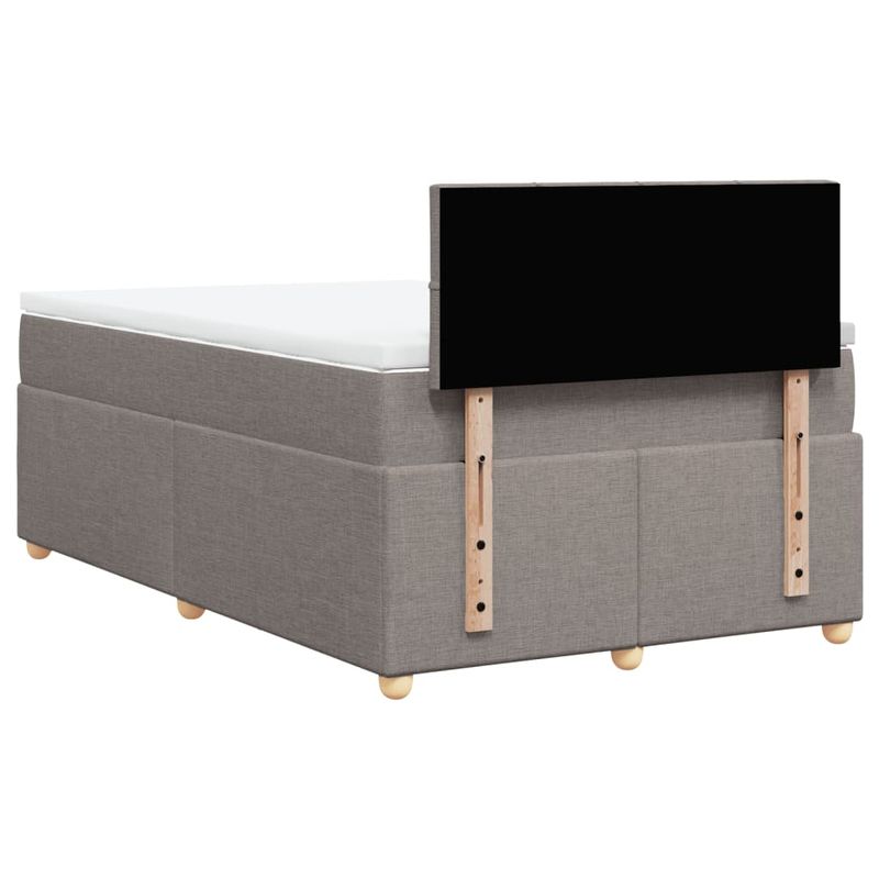 Casa si Gradina - Mobilier - Paturi si accesorii - Paturi - Pat box spring cu saltea, gri taupe, 120x200 cm, textil - Infinity.ro