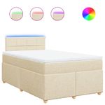 Casa si Gradina - Mobilier - Paturi si accesorii - Paturi - Pat continental cu saltea, crem, 120x190 cm, textil - Infinity.ro