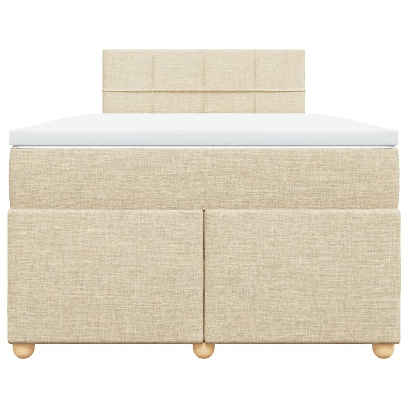 Casa si Gradina - Mobilier - Paturi si accesorii - Paturi - Pat continental cu saltea, crem, 120x190 cm, textil - Infinity.ro