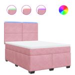 Casa si Gradina - Mobilier - Paturi si accesorii - Paturi - Pat box spring cu saltea, roz, 160x200 cm, catifea - Infinity.ro