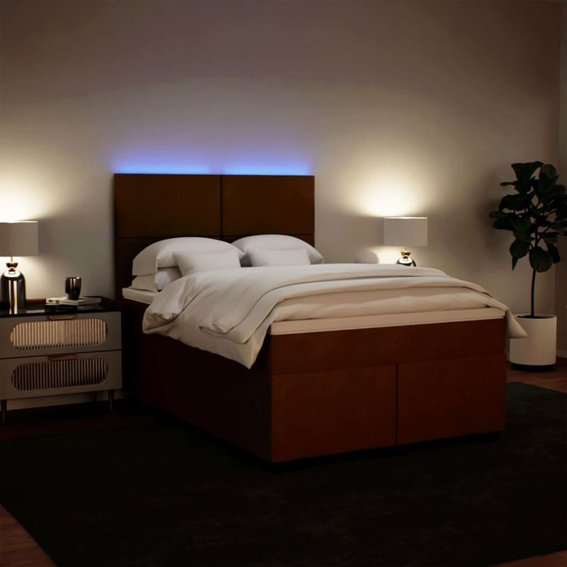 Casa si Gradina - Mobilier - Paturi si accesorii - Paturi - Pat box spring cu saltea, roz, 160x200 cm, catifea - Infinity.ro