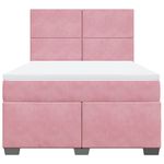 Casa si Gradina - Mobilier - Paturi si accesorii - Paturi - Pat box spring cu saltea, roz, 160x200 cm, catifea - Infinity.ro