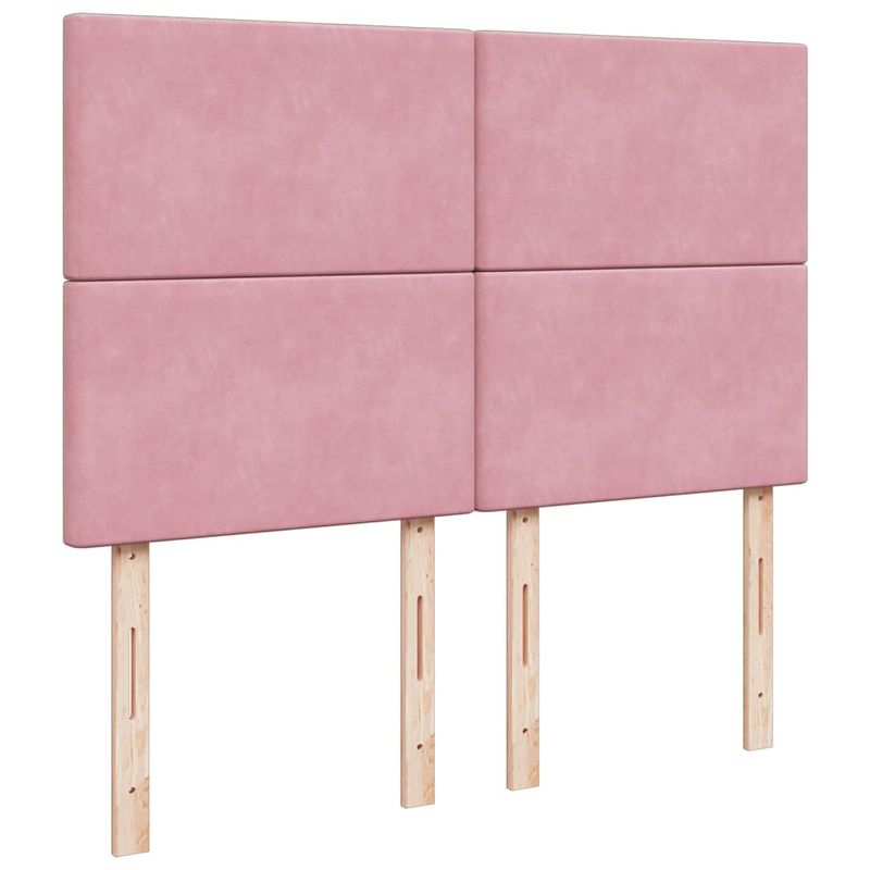Casa si Gradina - Mobilier - Paturi si accesorii - Paturi - Pat box spring cu saltea, roz, 160x200 cm, catifea - Infinity.ro