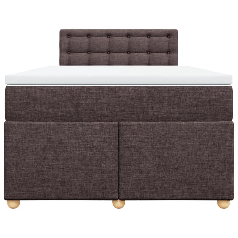 Casa si Gradina - Mobilier - Paturi si accesorii - Paturi - Pat box spring cu saltea, maro inchis, 120x200 cm, textil - Infinity.ro