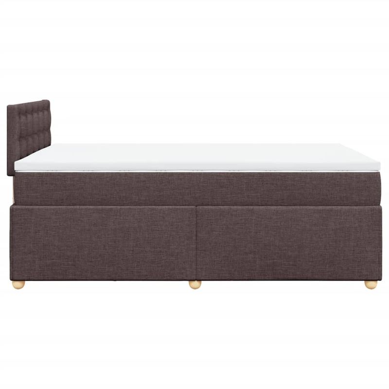 Casa si Gradina - Mobilier - Paturi si accesorii - Paturi - Pat box spring cu saltea, maro inchis, 120x200 cm, textil - Infinity.ro