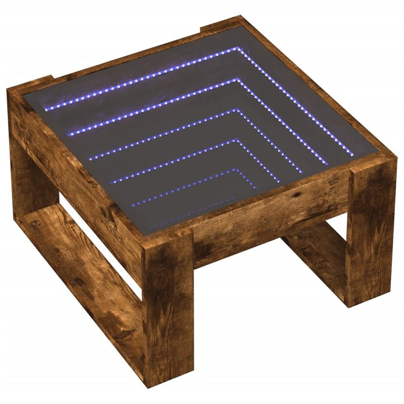 Casa si Gradina - Mobilier - Mese si birouri - Masute de cafea - Masuta de cafea cu LED infinity, stejar fumuriu, 50x53x30 cm - Infinity.ro