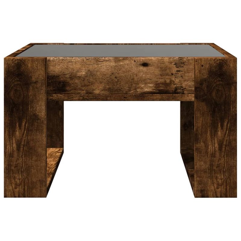 Casa si Gradina - Mobilier - Mese si birouri - Masute de cafea - Masuta de cafea cu LED infinity, stejar fumuriu, 50x53x30 cm - Infinity.ro