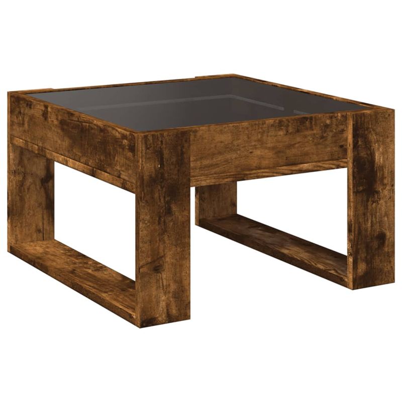 Casa si Gradina - Mobilier - Mese si birouri - Masute de cafea - Masuta de cafea cu LED infinity, stejar fumuriu, 50x53x30 cm - Infinity.ro