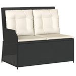 Casa si Gradina - Gradina si terasa - Mobilier exterior - Bancute de gradina - Banca de gradina rabatabila cu perne, negru, poliratan - Infinity.ro