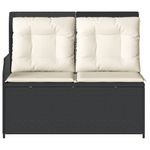 Casa si Gradina - Gradina si terasa - Mobilier exterior - Bancute de gradina - Banca de gradina rabatabila cu perne, negru, poliratan - Infinity.ro