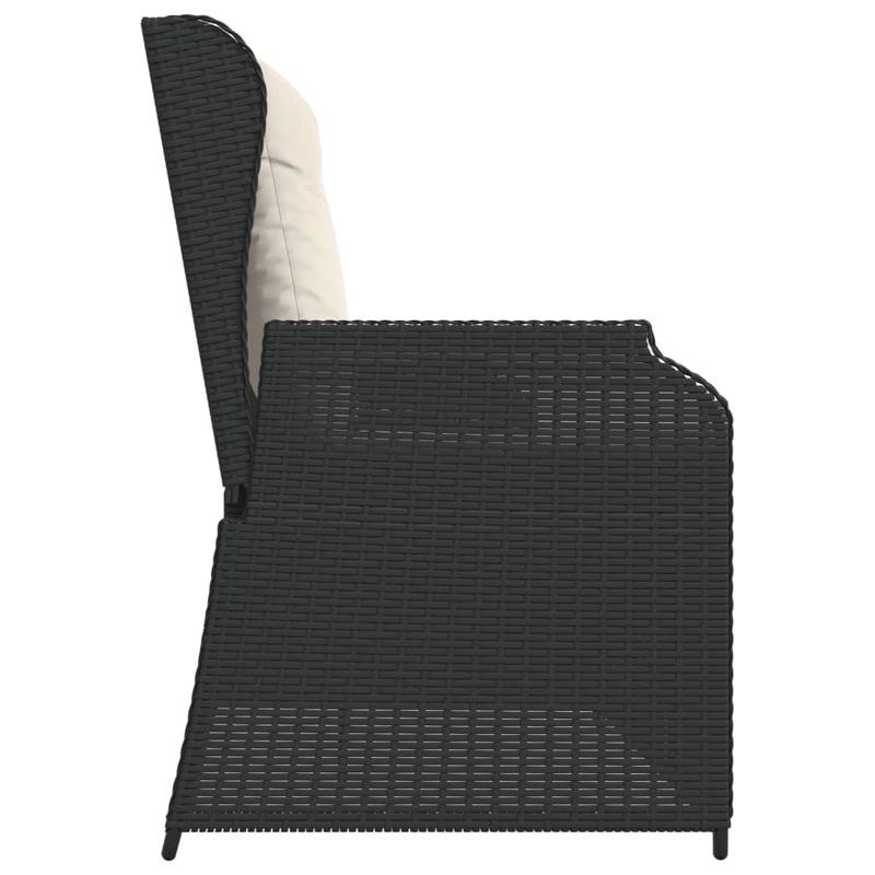 Casa si Gradina - Gradina si terasa - Mobilier exterior - Bancute de gradina - Banca de gradina rabatabila cu perne, negru, poliratan - Infinity.ro